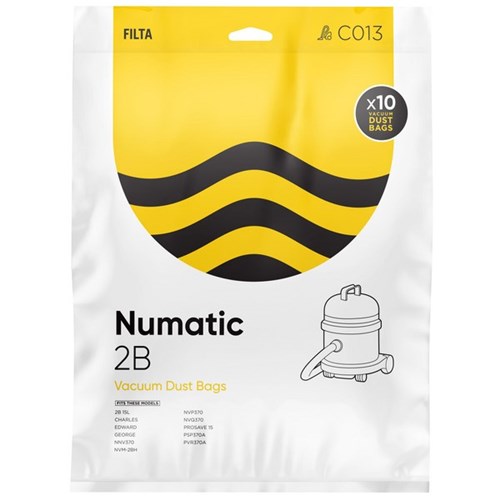 Numatic Vacuum Bag 2B 15L, Pack of 10
