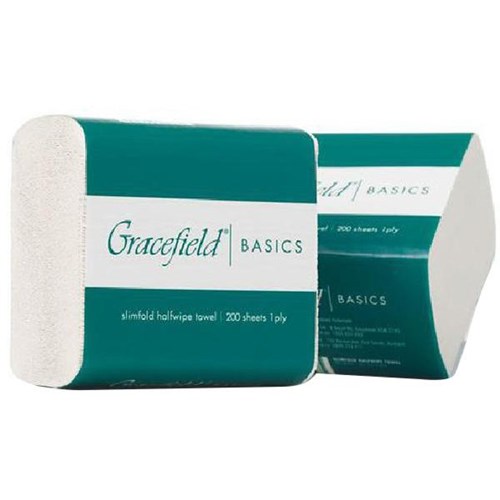 Gracefield Basics Paper Towels Slimfold Half Wipe 200 Sheets 7451, Carton of 40 Packs