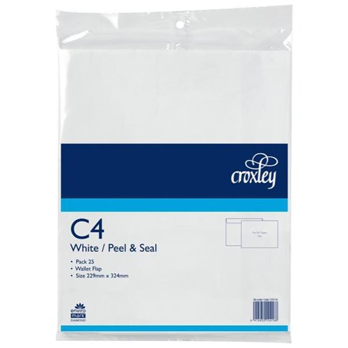 Croxley C4 (E31) Wallet Envelope Peel And Seal, Pack of 25