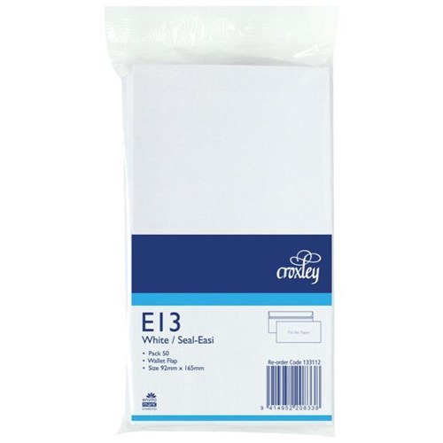 Croxley E13 133112 Envelope Seal Easi, Pack of 50