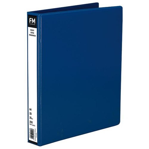 FM Overlay Insert Cover Ringbinder A4 26mm 2 Ring Light Blue