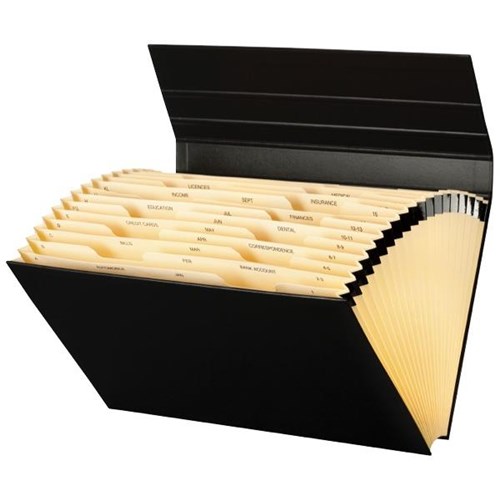 FM File Concertina 300 Black OfficeMax NZ