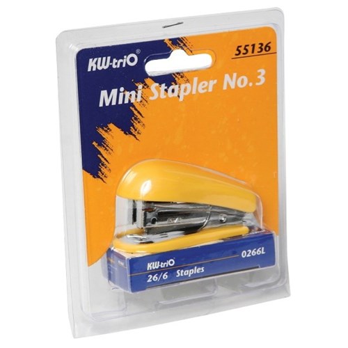 KW-triO 55136 No.3 Mini Stapler With Staples Yellow