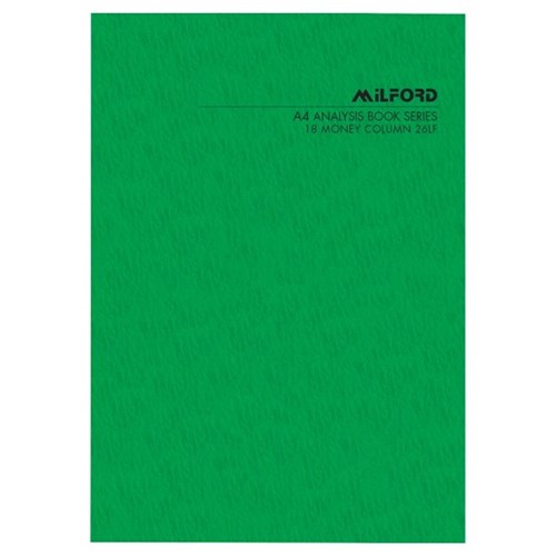 Milford A4 18MC Analysis Book Limp Cover 26 Leaves