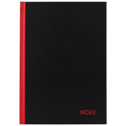 Milford A5 Notebook Indexed A-Z Red & Black 100 Leaves