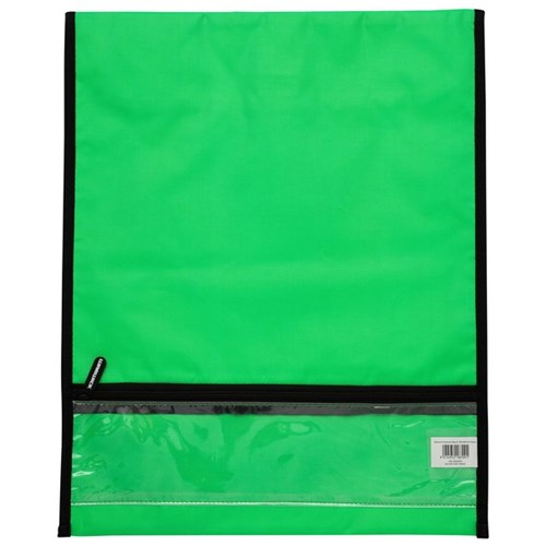 Warwick Homework Book Bag Hook & Loop Medium 290x360mm Green