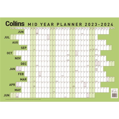 Collins A2 Mid Year Laminated Planner 1 June 2021 to 30 June 2022 ...