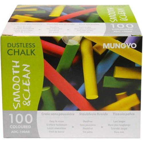 Mungyo Chalk Assorted Colours, Box of 100