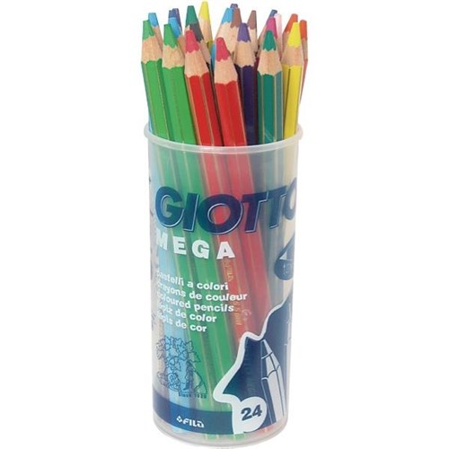 Giotto Mega Chunky Coloured Pencils, Tub of 24