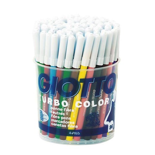 Giotto Turbo Felt Tip Markers 12 Colours, Pack of 96