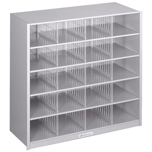Precision Pigeon Hole Cabinet 20 Hole Silver Grey