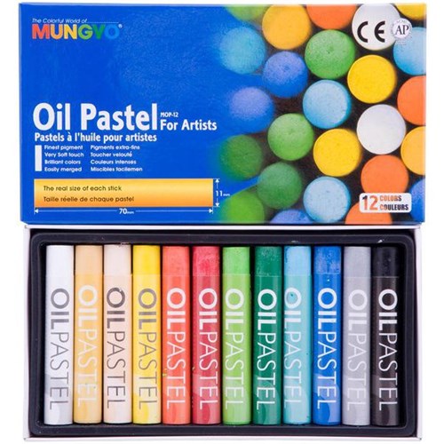 Mungyo Gallery Oil Pastels Assorted Colours, Pack of 12