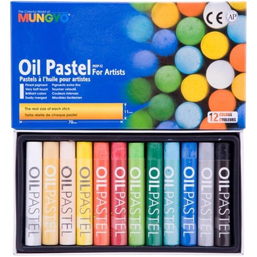 Mungyo Gallery Oil Pastels Assorted Colours, Pack of 12