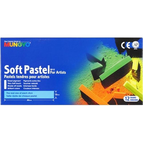 Mungyo Chalk Pastels Assorted Colours, Pack of 12