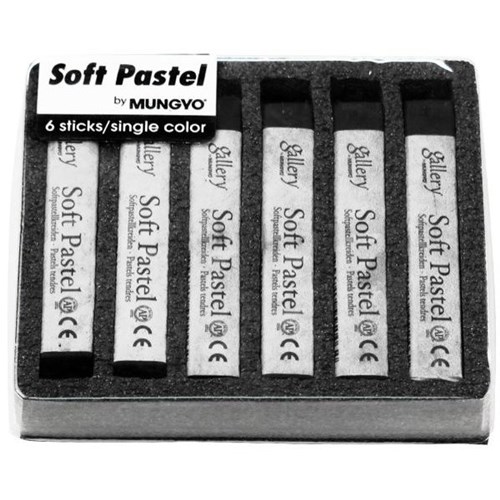 Mungyo Pastel Chalk Black, Pack of 6