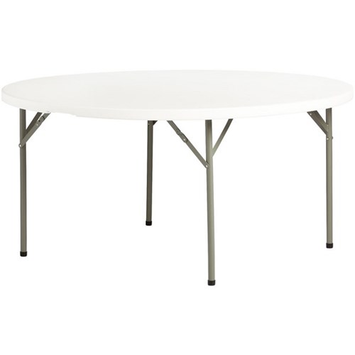 Life Folding Table Round 1500mm White/Graphite
