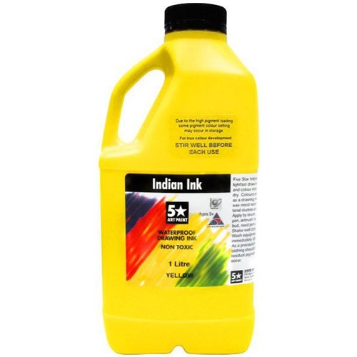 Five Star Indian Drawing Ink Yellow 1L