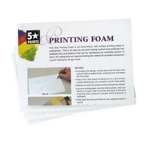Five Star Printing Foam 190x130mm, Pack of 10 Sheets