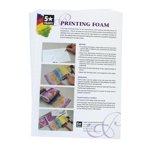Five Star Printing Foam 280x190mm, Pack of 10 Sheets