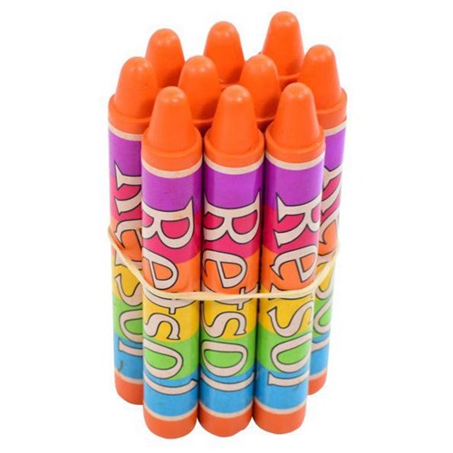 Retsol Soft Wax Crayons Orange, Set of 10