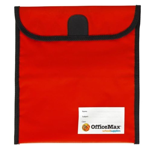 OfficeMax Journal Bag Large Hook & Loop Fastener 330x360mm Red