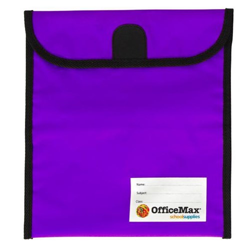 OfficeMax Journal Bag Large Hook & Loop Fastener 330x360mm Purple