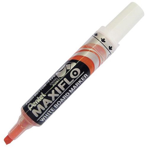 Pentel Maxiflo Orange Whiteboard Marker Chisel Tip