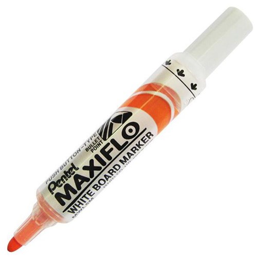 Pentel Maxiflo Orange Whiteboard Marker Bullet Tip