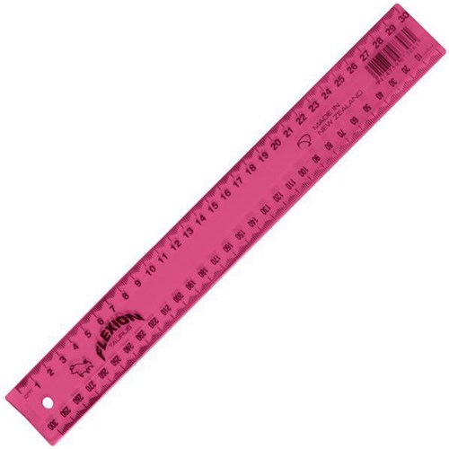 Plastic Superflex Ruler 30cm Pink