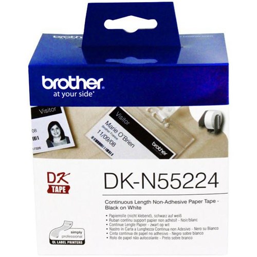 Brother Continuous Non-Adhesive Paper Roll DK- N55224 54mm x 30.5m Black on White