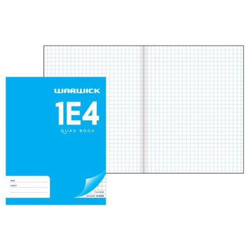 Warwick 1E4 Exercise Book 7mm Quad Maths 28 Leaves