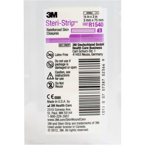 3M™ Steri-Strip Wound Closure Adhesive Strips 3x75mm, Pack of 5