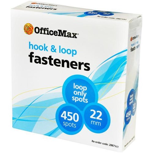 OfficeMax Loop Only Fasteners Spot White 22mm, Box of 450