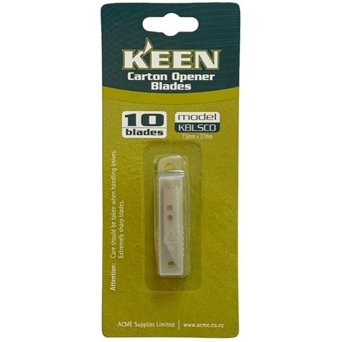 Keen Safety Carton Opener Cutter Blades KBLSCO, Pack of 10