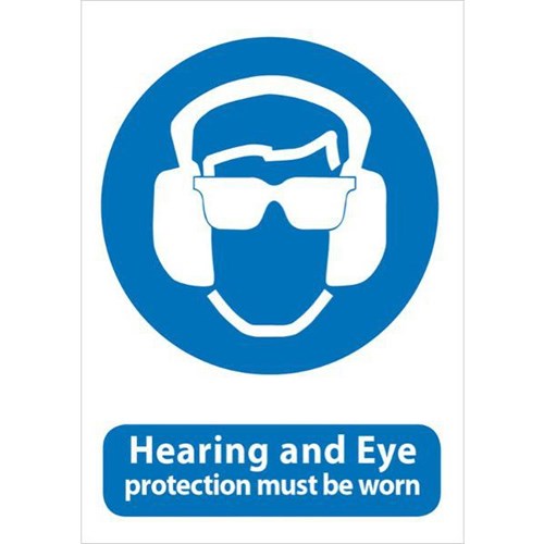Hearing & Eye Protection Safety Sign 230x300mm