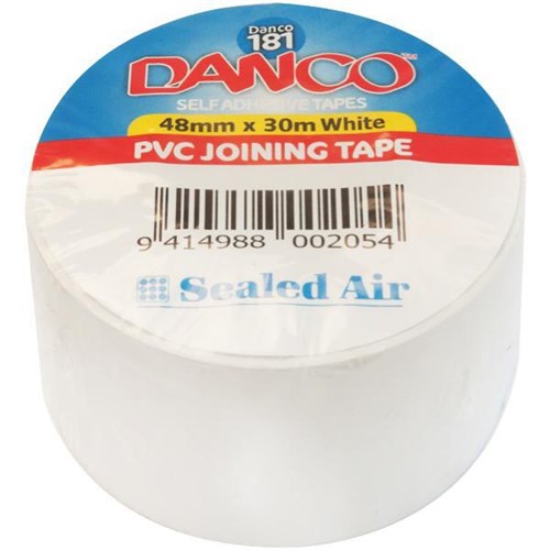 Danco 181 PVC Tape 48mm x 30m White, Carton of 36