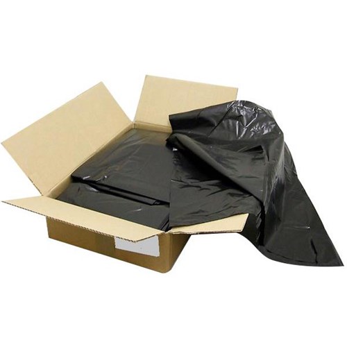 Rubbish Bags 550x500x1200mm 140L Black, Carton of 250