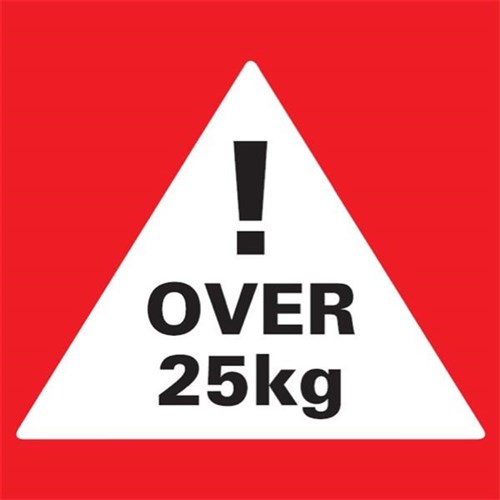 Over 25kg Shipping Label Square Corner, Roll of 100