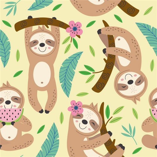 Contact Self-Adhesive Book Covering Premium Playful Design 450mm x 1m Sloth