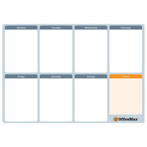 OfficeMax A4 Magnetic Whiteboard Weekly Planner