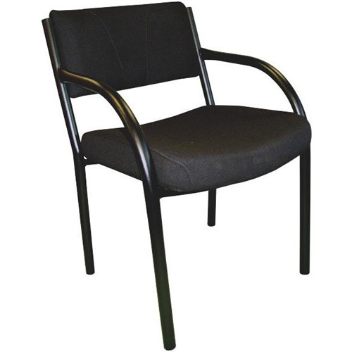 Apollo Visitor Chair With Arms High Seat Black Fabric