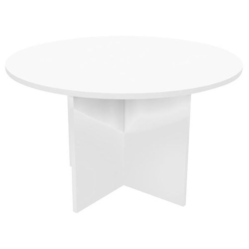 Meeting Table Round 1200mm Crucifix Base Snowdrift White