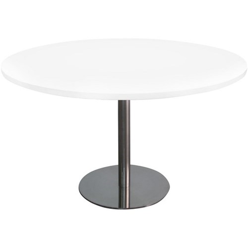 Meeting Table Round 900mm Snowdrift/Chrome