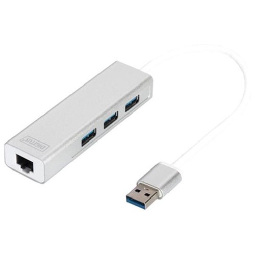 Digitus USB 3.0 Hub 3 Port With Gigabit LAN Adapter