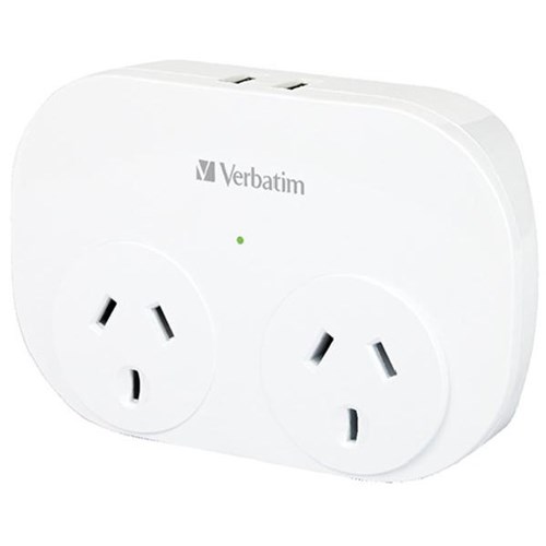 Verbatim Wall Adapter 2 Socket 2 USB