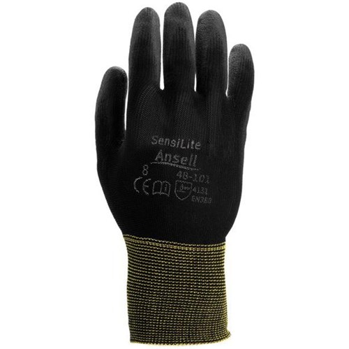 Ansell Sensilite Poly Gloves Black