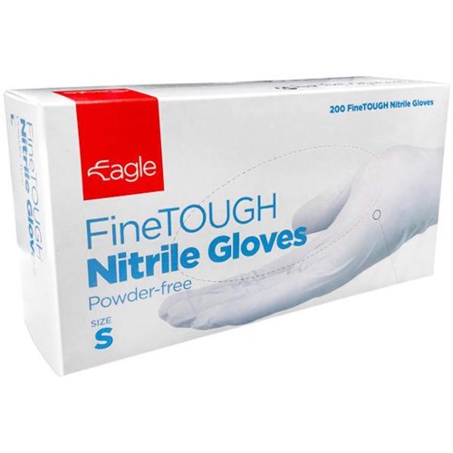 Eagle FineTough Nitrile Gloves 240mm White, Box of 200