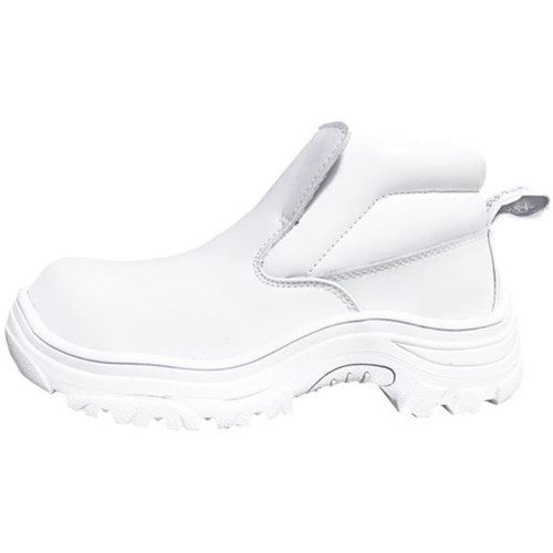 Paraflex Slip On Safety Boots White Sole Soft Collar White
