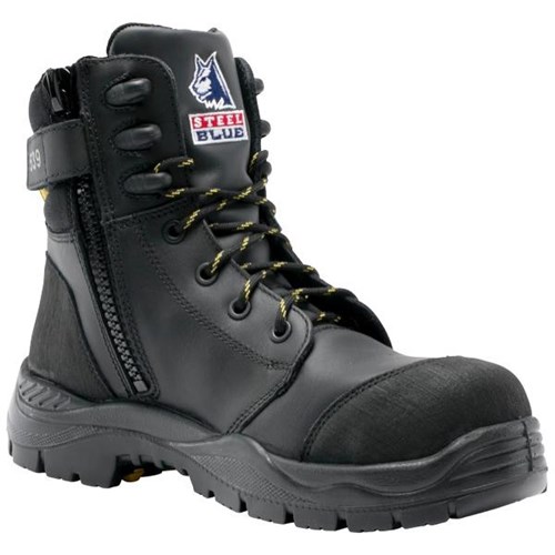 Steel Blue Torquay Zip Safety Boots Lace Up Black