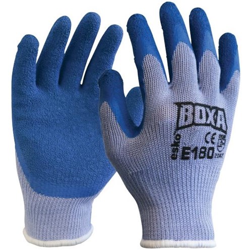 Esko Boxa Latex Coated Palm Gloves Blue, Pack of 12 Pairs